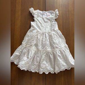 Charming White Eyelet Kids Dress